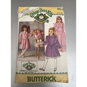 Butterick 4151 Pattern CABBAGE PATCH KIDS Child 5-6x& Doll Clothes Transfers1986